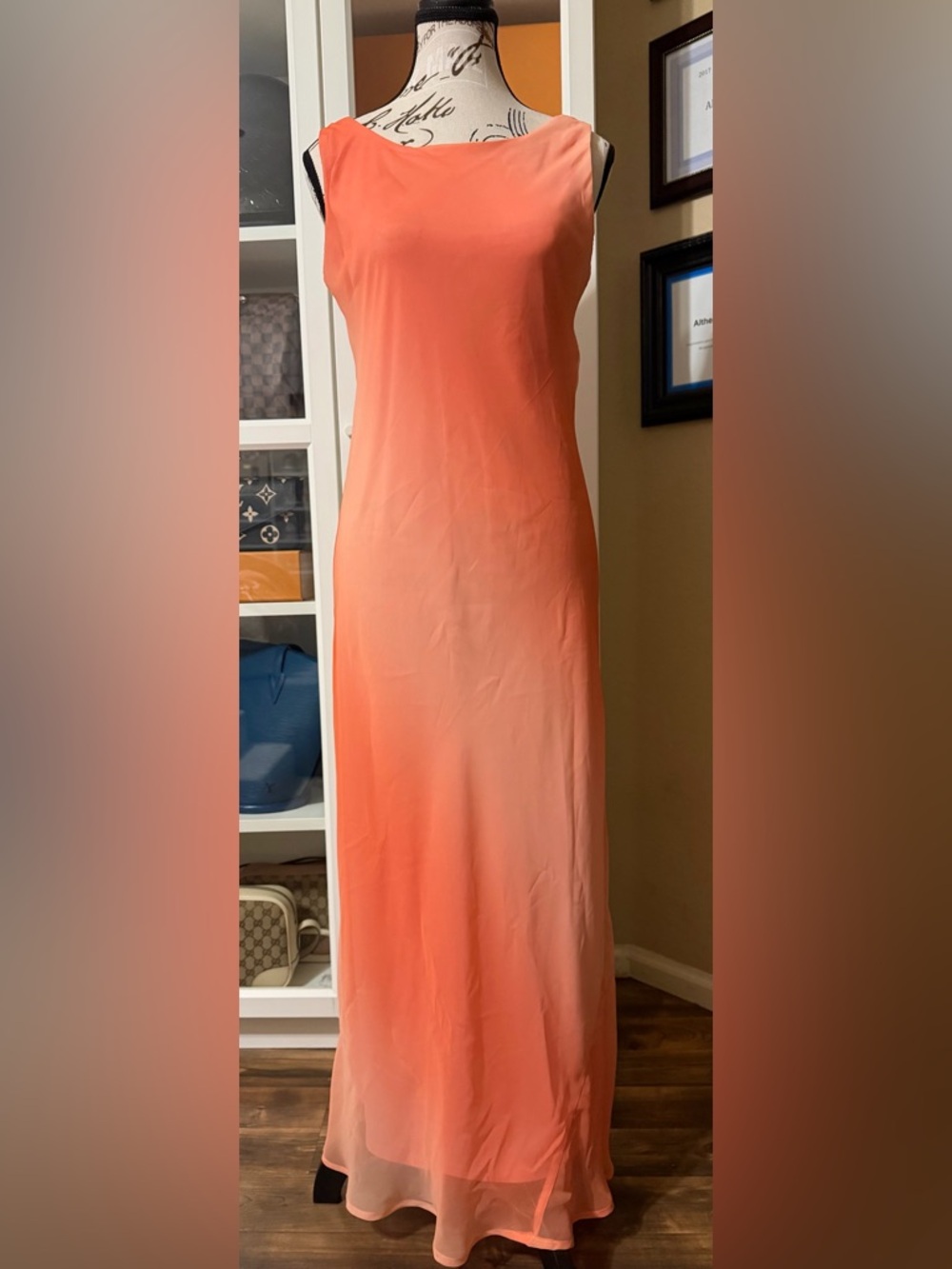 Michele Coral Ombre Sleeveless Maxi Dress